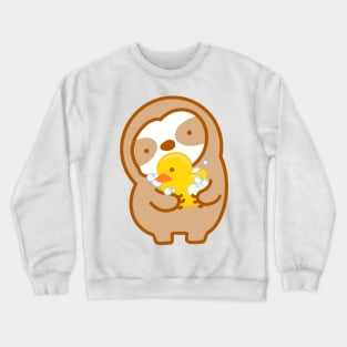 Cute Rubber Duckie Bath Time Sloth Crewneck Sweatshirt